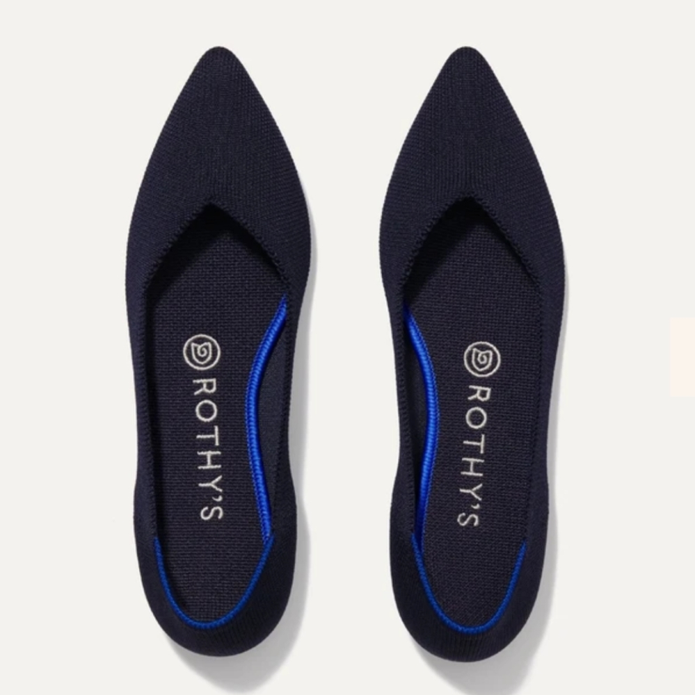 ROTHY'S THE POINT BLACK SOLID SHOES